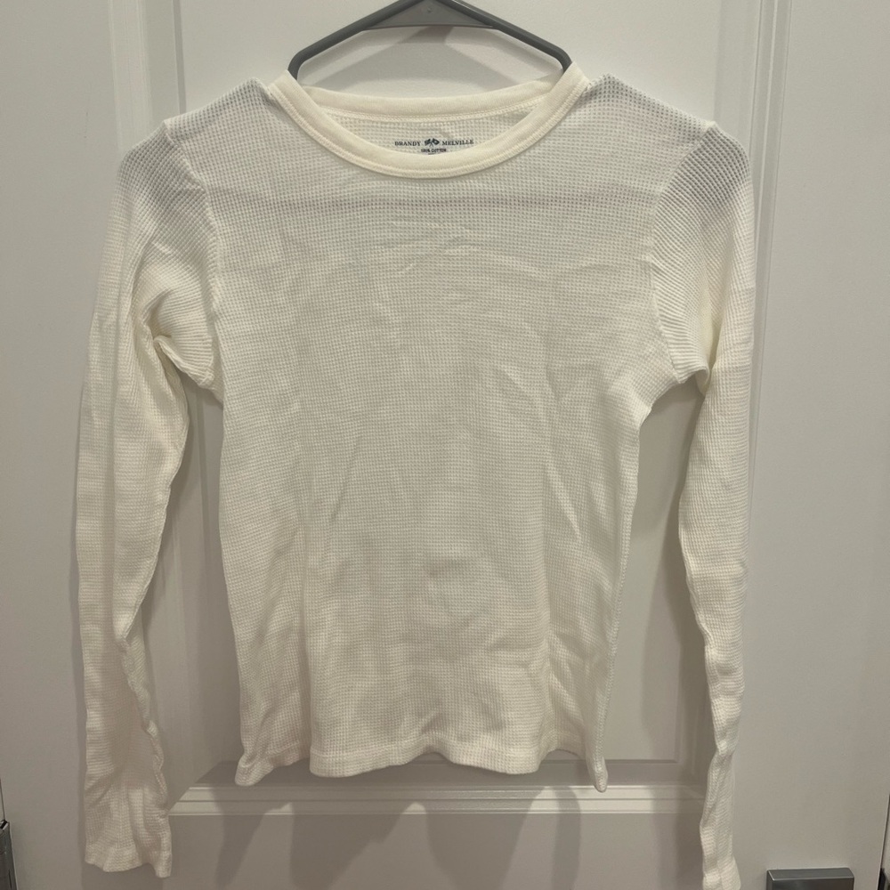 Brandy Melville Fitted Ribbed Long Sleeve Tee